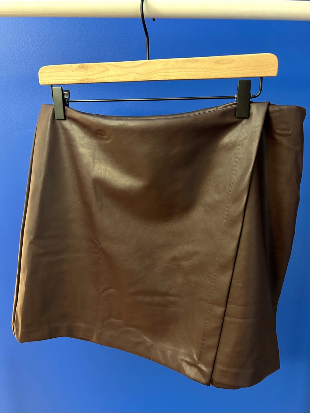 Old Navy Brown Faux Leather Mini Skirt